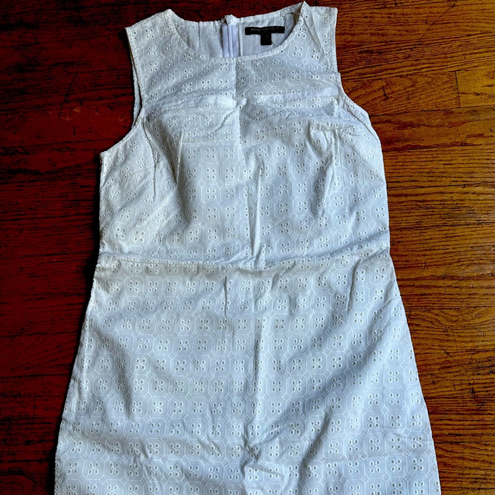 White,sleeveless, Banana Republic Eyelet dress